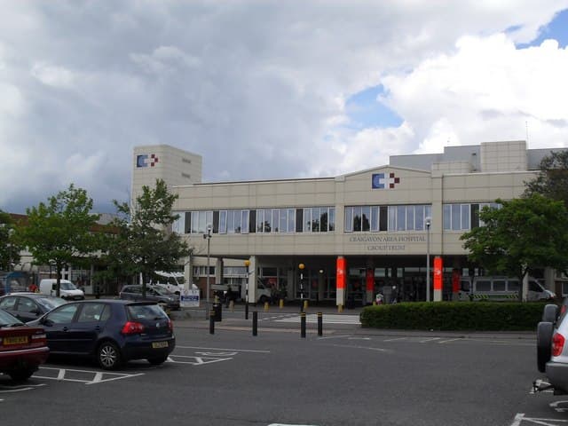 Craigavon Area Hospital - Emergency Department entrance in PORTADOWN, Northern Ireland.